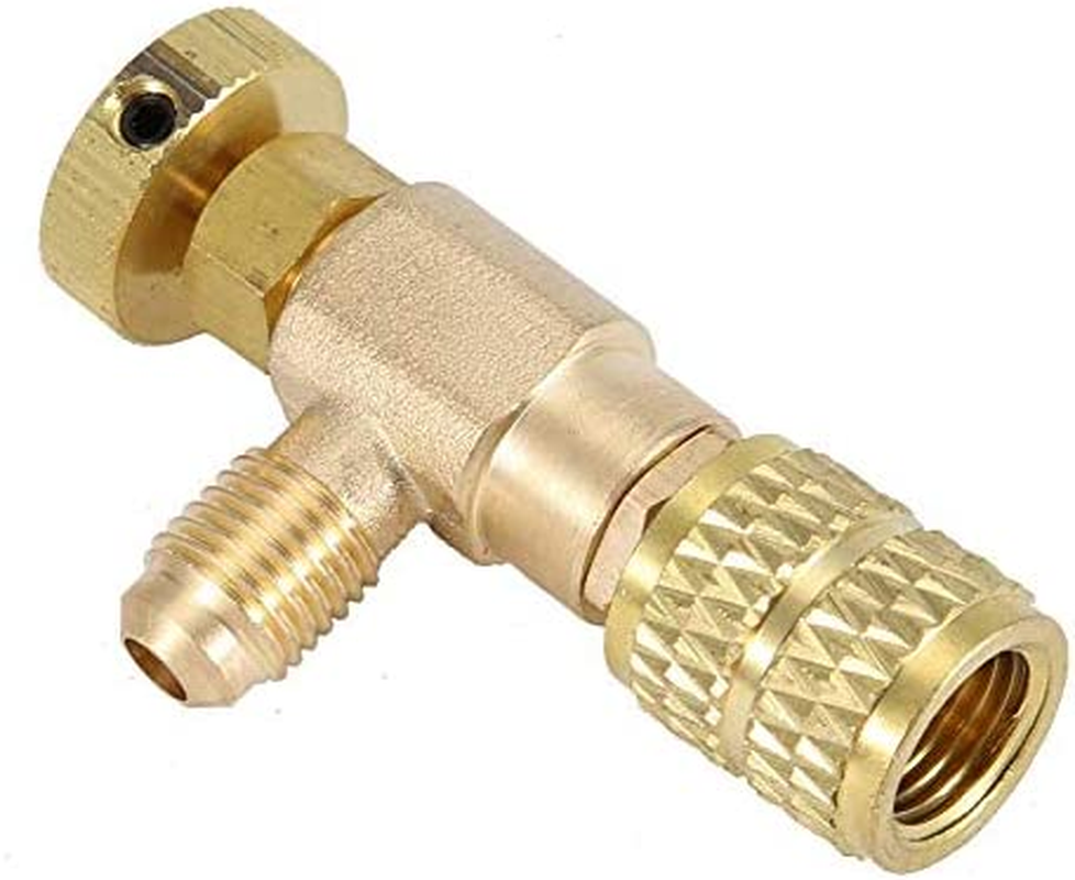 2Pcs Liquid Safety Valve R410A R22 Air Conditioning Refrigerant 1/4" Safety Adapter Refrigerant Charging Valve image number 3