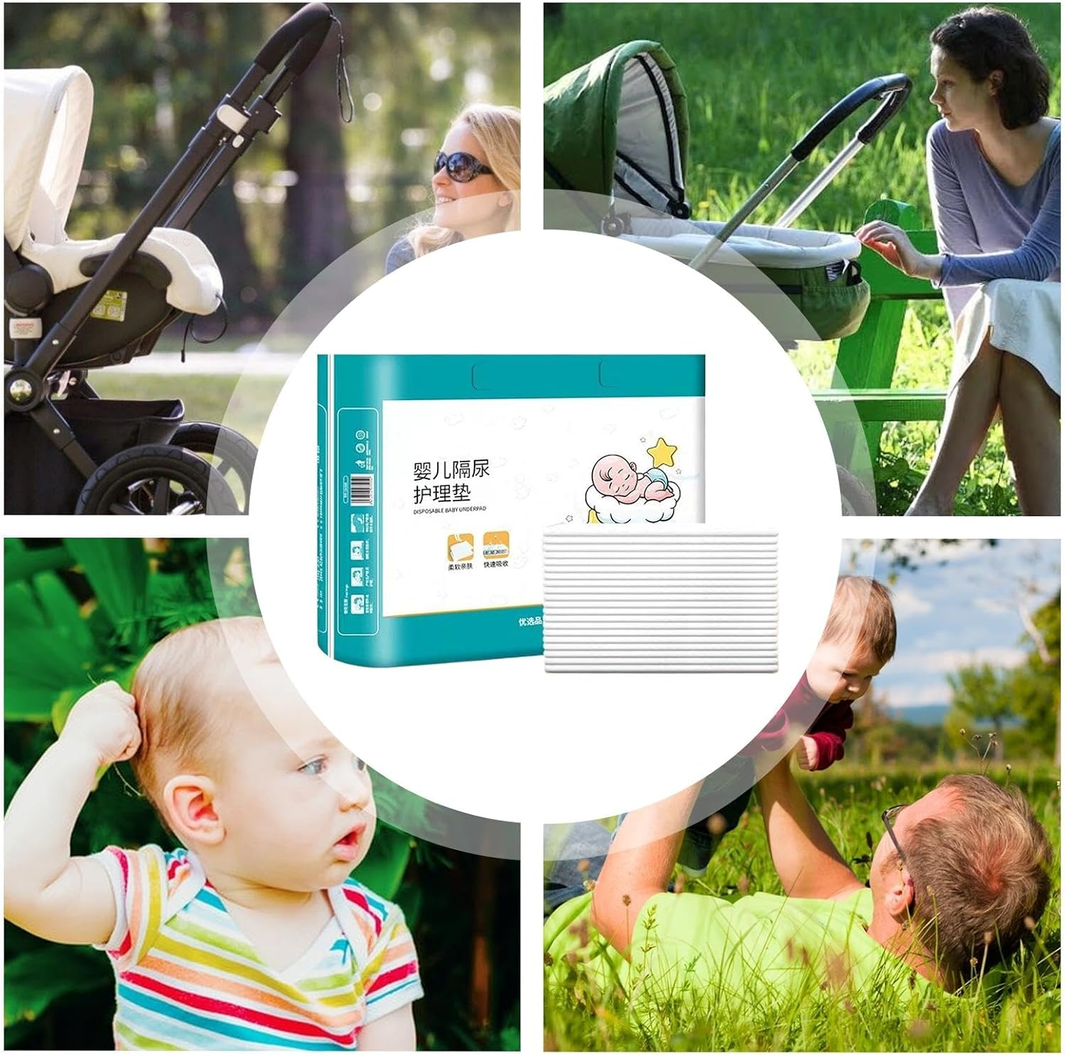 Changing Pad Liners | 40X Baby Changing Mat,Heavy Absorbency Reusable Pads, Baby Diaper Change Pad, Waterproof Changing Pad for Girls, Boys, Parents image number 5