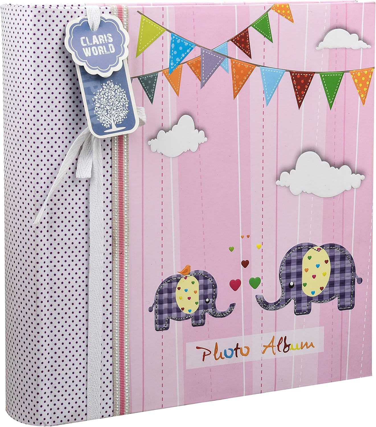 Arpan Large Baby Girl Pink Memo Slip in Photo Album 200 6X4'' Photos - Elephant Kids image number 3