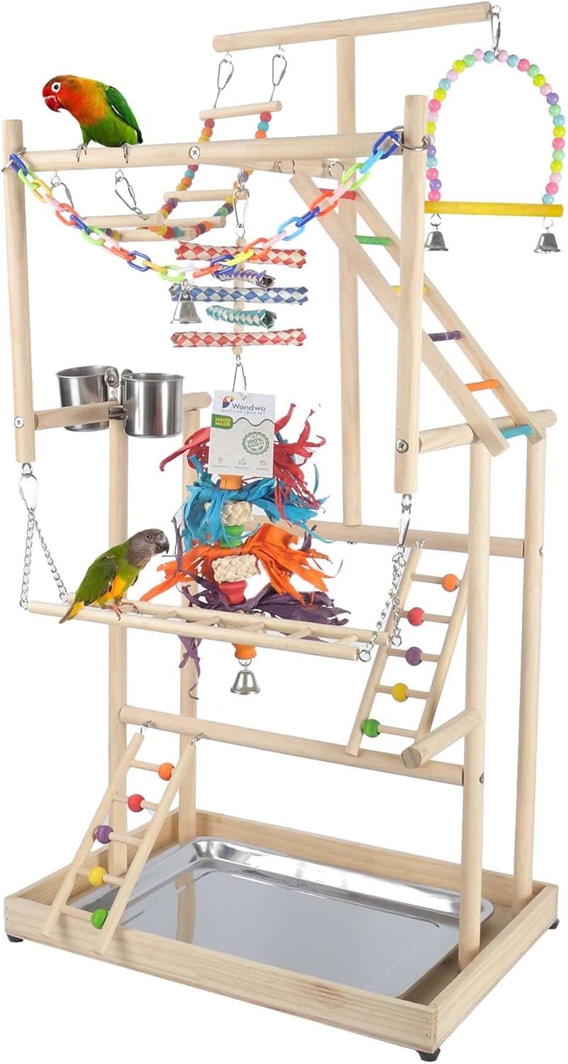 Parrot Playground Large 4 Layers - Small Bird Playground Parakeet Play Stand Bird Gym Parrots Playpen Play Playstand Parrot Tree for Cockatiel Lovebirds Conure Cockatoos Finch Budgies image number 5