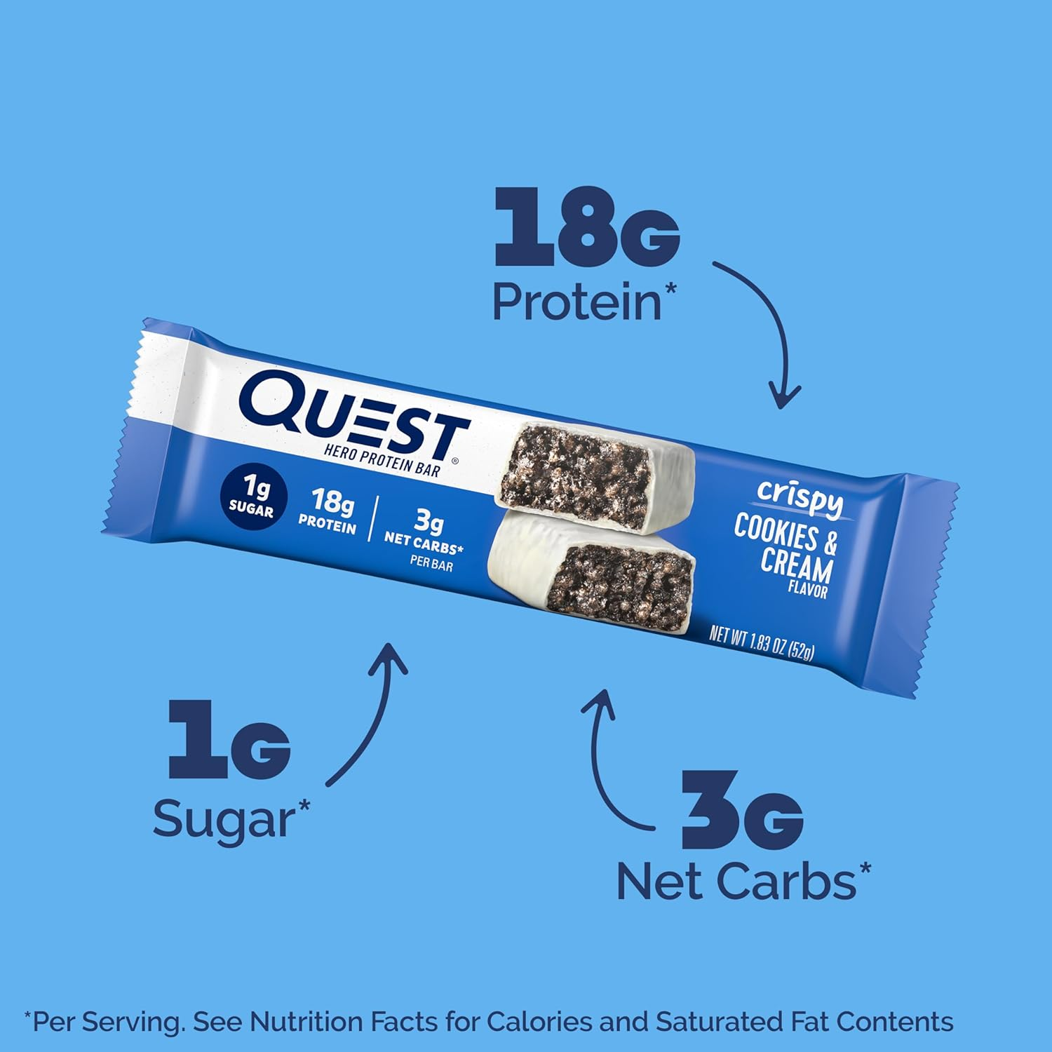 Quest Nutrition Cookies & Cream Hero Bar - 12 Count image number 4