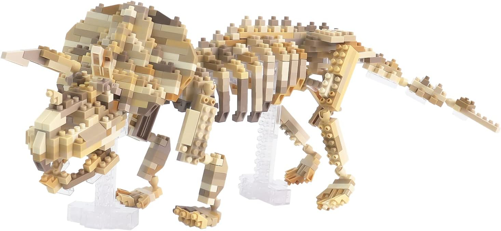 Nanoblock Dinosaur Deluxe Edition A005 Triceratops & Triceratops Skeletal Model, Set of 2 image number 4