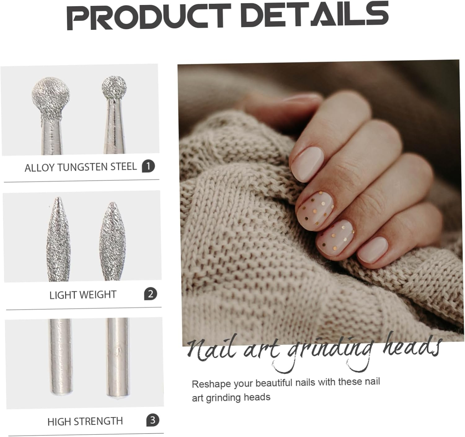 Baluue 12Pcs Nail Drill Bits Set for Nails Professional Cuticle Drill Bits Tapered Design for Russian Manicure