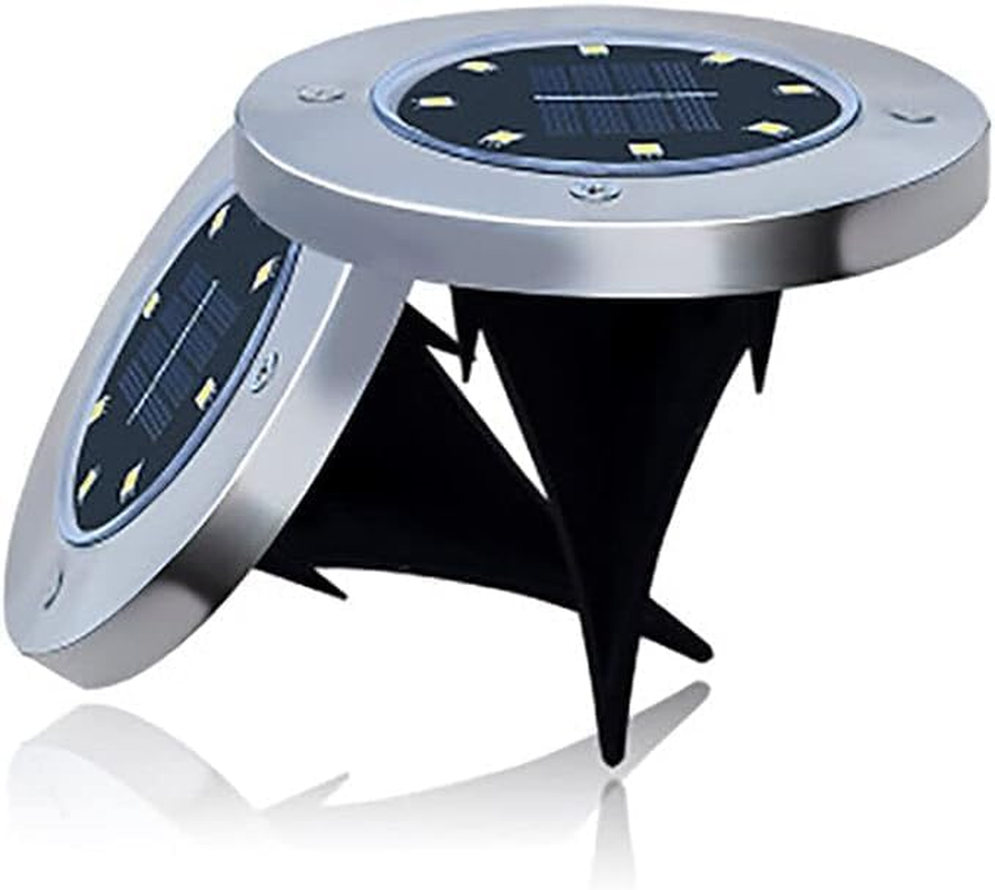 FIME. 12 Pack Solar Ground Lights with 8 LED - Upgraded Solar Garden Lights Outdoor Warterproof - Landscape Lighting for Yard, Driveway, Deck, Patio, Pathway, Walkway (12 Pack - White Light) - 24 Pack - White Light image number 5