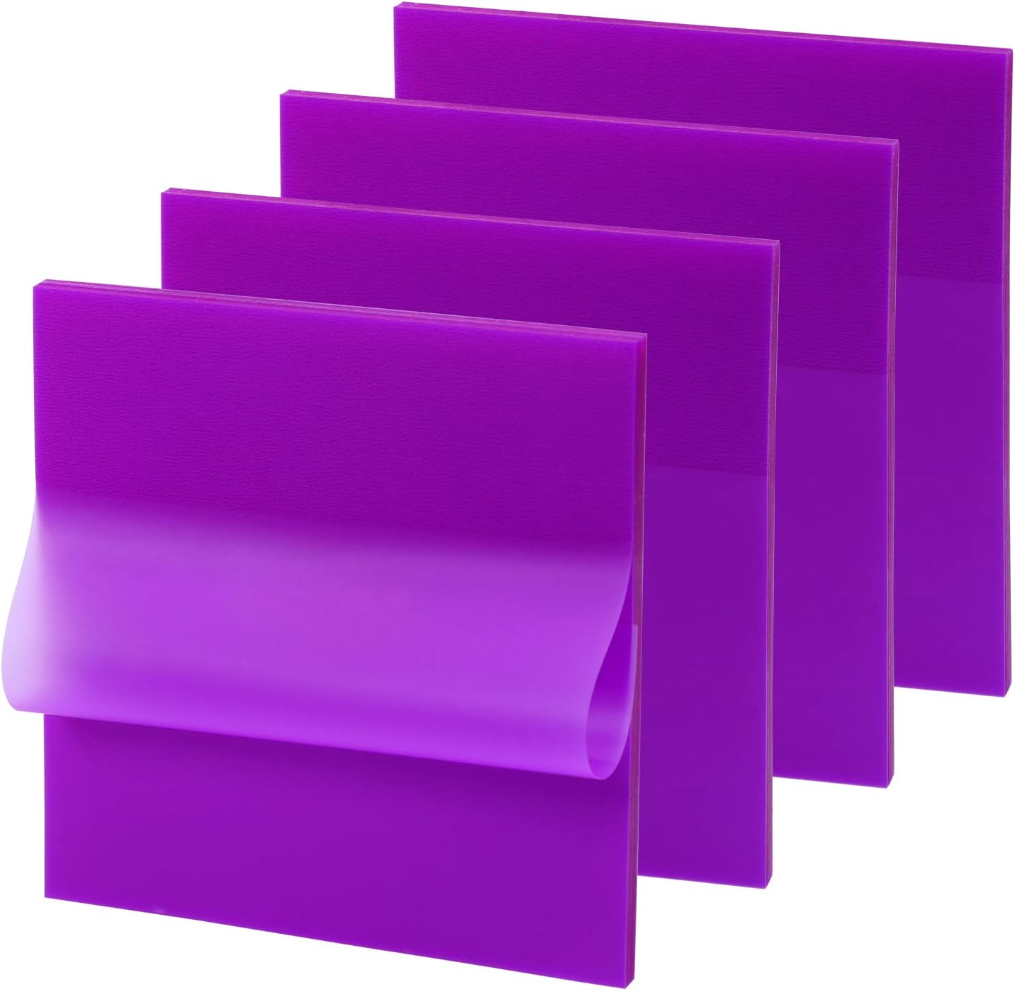 ONLYKXY 4 Pack Transparent Sticky Notes 7.6X7.6Cm Self-Stick Book Tabs 200 Sheets Waterproof PET Markers Sticky Notes Pad (Purple) image number 4