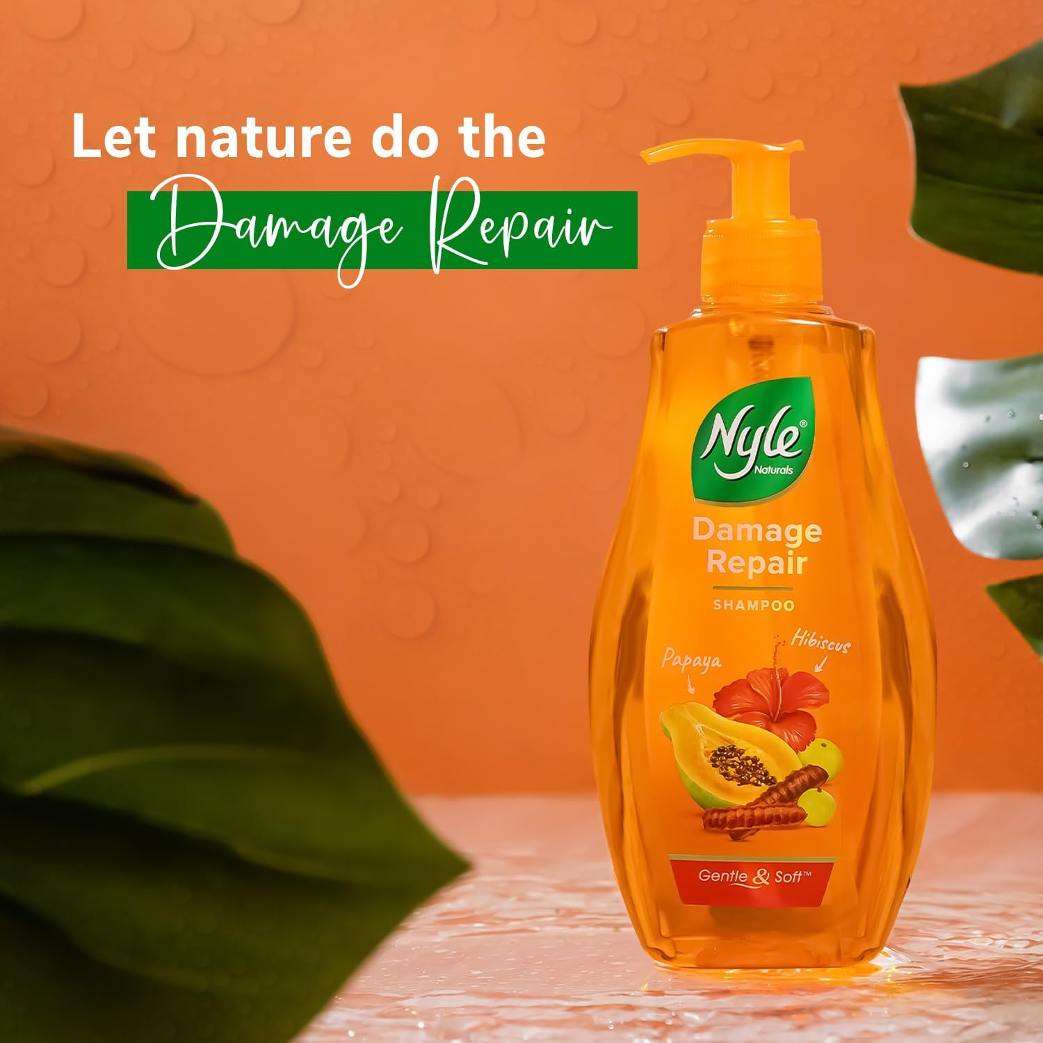 Nyle Naturals Damage Repair anti Hairfall Shampoo, with Shikakai and Hibiscus,Gentle and Soft Shampoo, PH Balanced and Paraben Free, for Men and Women, 400Ml image number 1