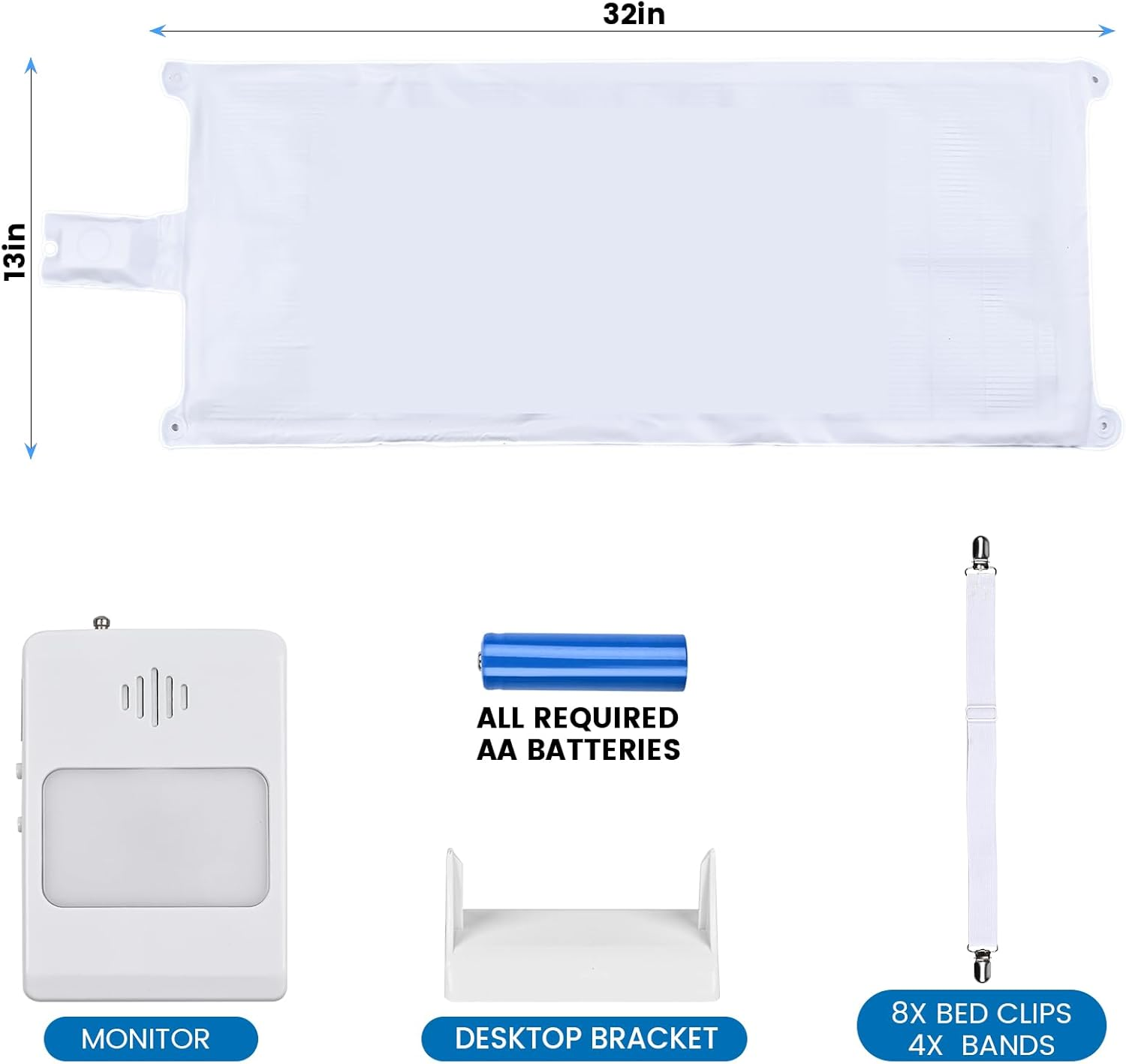 Bed Sensor Pad & Pager Bed Alarm for Elderly Adults Bed Pressure Sensor Pad with Alarm Dementia Patients Caregiver Fall Prevention for Elderly image number 3