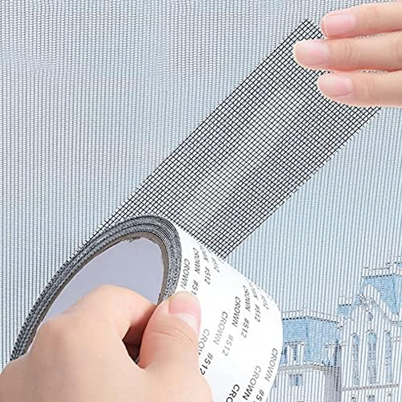Mesh Screen Repair Tape Strong Adhesive, Self-Adhesive Screen and Window Repair Stickersmend & Repair Holes and Tears in Screen Window Doors Black(10Cm*200Cm) image number 2