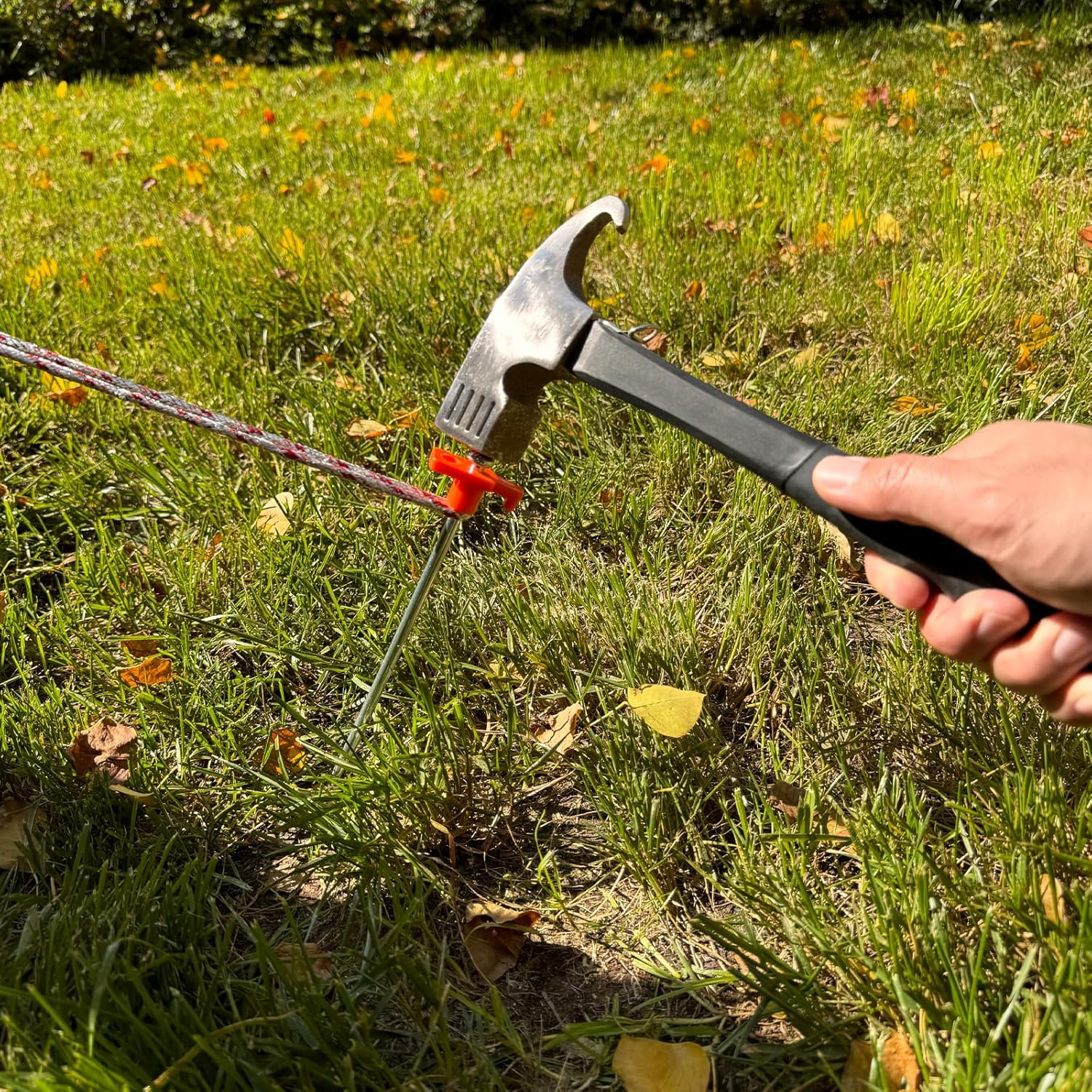 20 Pcs 25Cm Tent Pegs Heavy Duty Ground Stake for Camping, Galvanized Non-Rust Metal Tent Spikes Yard Stakes for Outdoor Canopy Garden Hiking -Orange - Organge image number 6