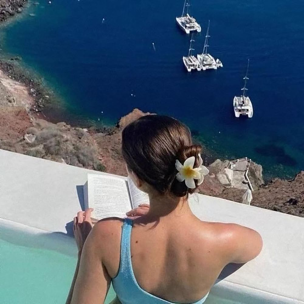 Pack of 6 Flower Hair Clips Non-Slip Hawaiian Large Flower Hair Clip Hair Clips for Women for Girls Thick Thin Hair Holiday Gifts image number 4