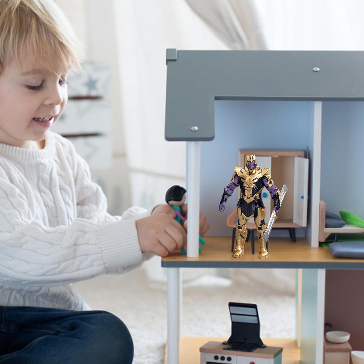 FAMILIO Marvel Avengers Titan Hero Series Blast Gear Thanos Action Figure Toy Thanos Toys Thanos Figure Marvel Action Figure Superhero Toys Thanos Figure Thanos Toys image number 3