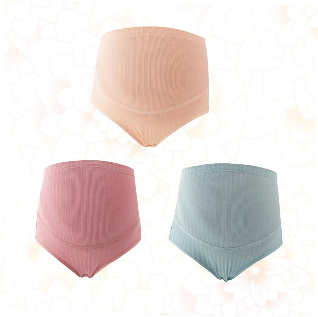 Gatuida 3Pcs High Waist Maternity Panties Cotton Splice Stomach Lift for Pregnant Women Underwear Bottoms image number 5