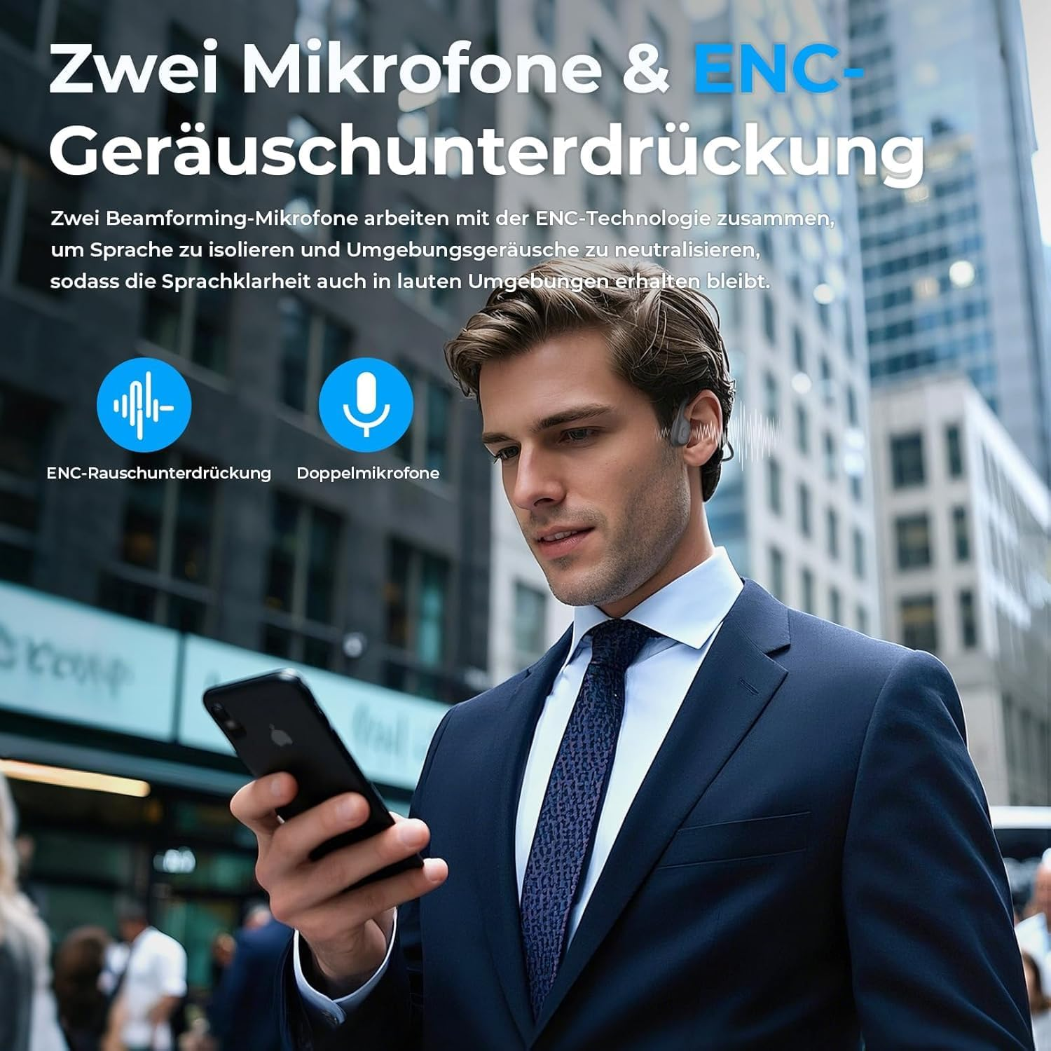 Relxhome Bone Sound Headphones, Open Ear Headphones Bluetooth 5.3 with Dual Microphone, 8 Hours Battery Life, IPX6 Waterproof Wireless Sports Headphones for Running, Cycling, Fitness image number 2