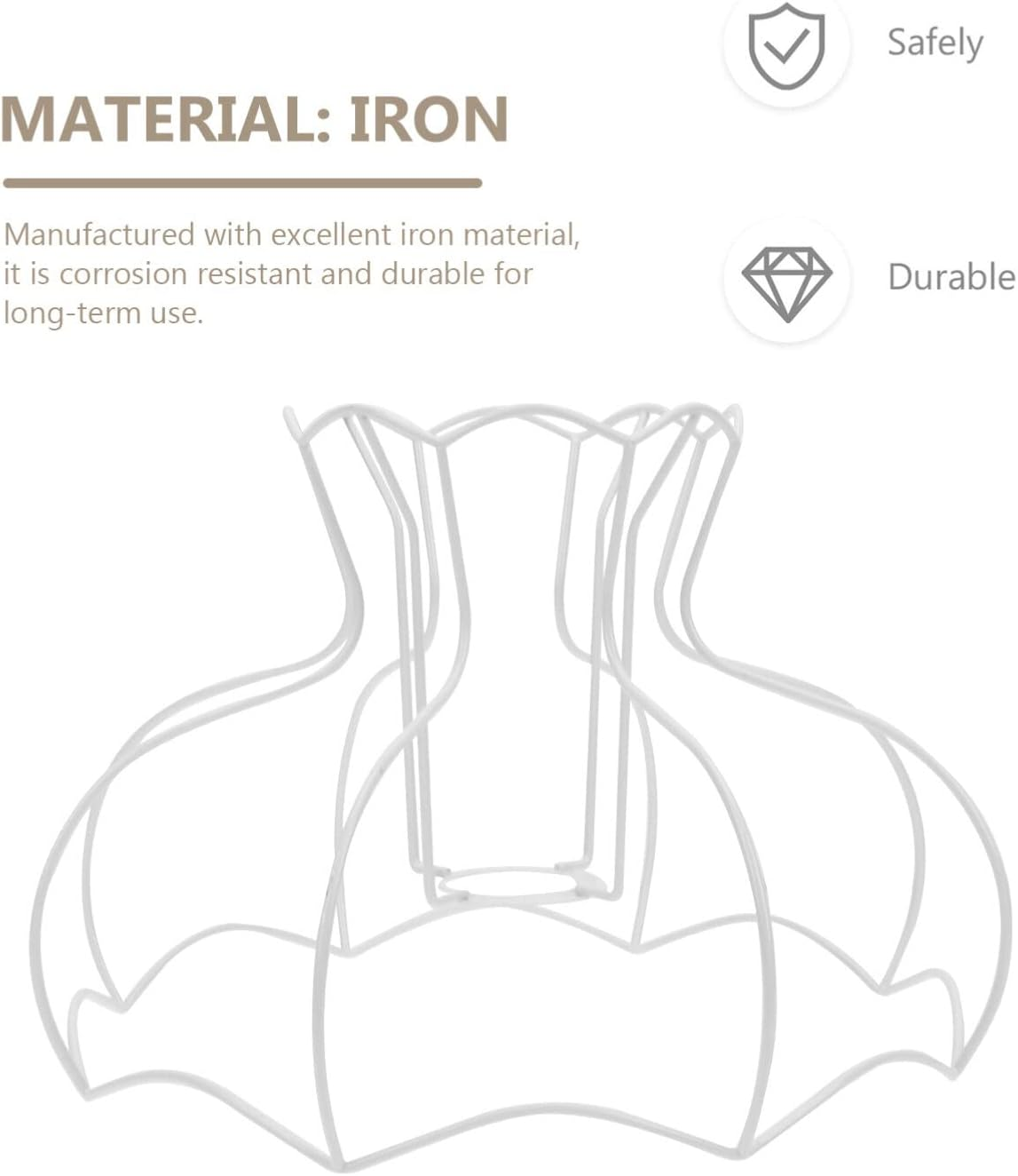 DOITOOL E27 Lampshade Frame European Style Lamp Shade Bracket DIY Lamp Support for Table and Pendant Lights Indoor Use Home and Restaurant image number 2