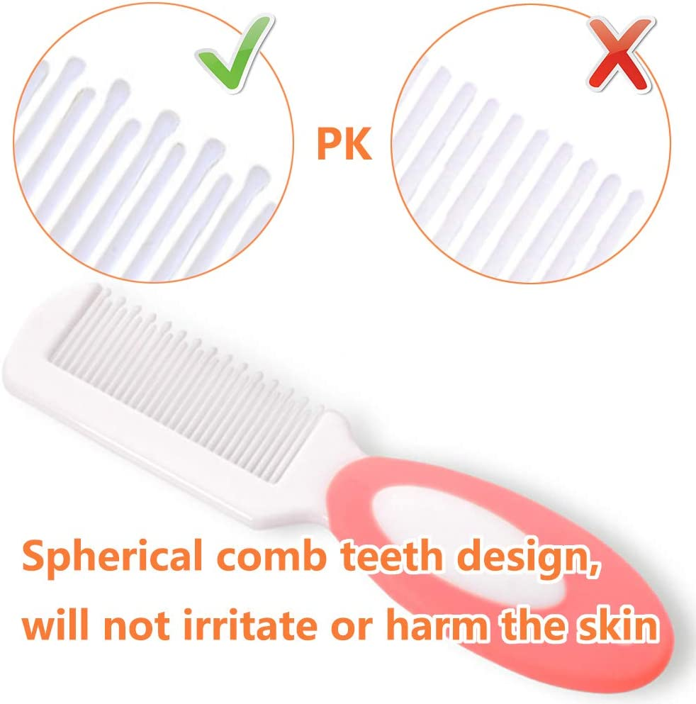 Baby Hair Brush, Cradle Cap Brush, Baby Hair Comb, Baby Hair Brush and Comb Set for Newborns & Toddlers, Baby Brush Soft Bristles, Ideal for Cradle Cap, Perfect Baby Registry Gift (Pink) image number 3