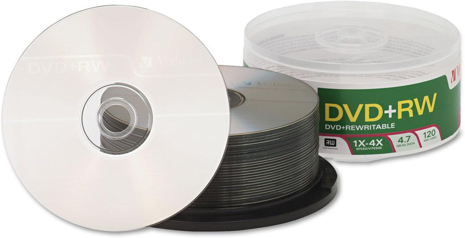 Verbatim 4.7GB 1X- 4X Rewritable Disc DVD plus RW, 30 Disc Spindle 94834 image number 5