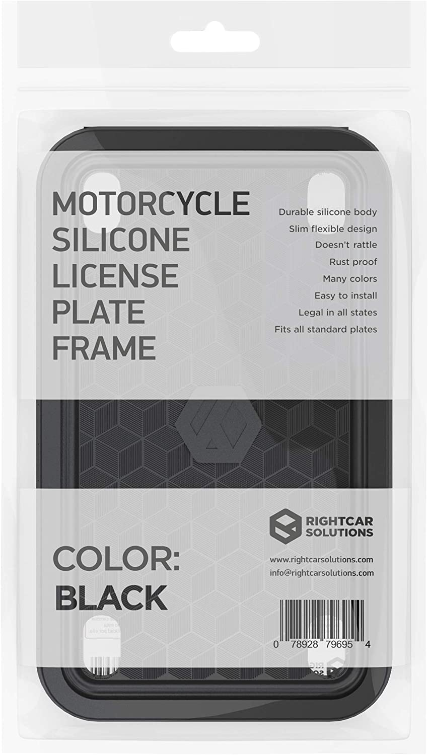 Rightcar Solutions Motorcycle the Original Premium Grade Silicone Bike Plate Frame | Rust Proof, Rattle Proof, Weather Proof License Plate Holder (Black) - Green image number 4