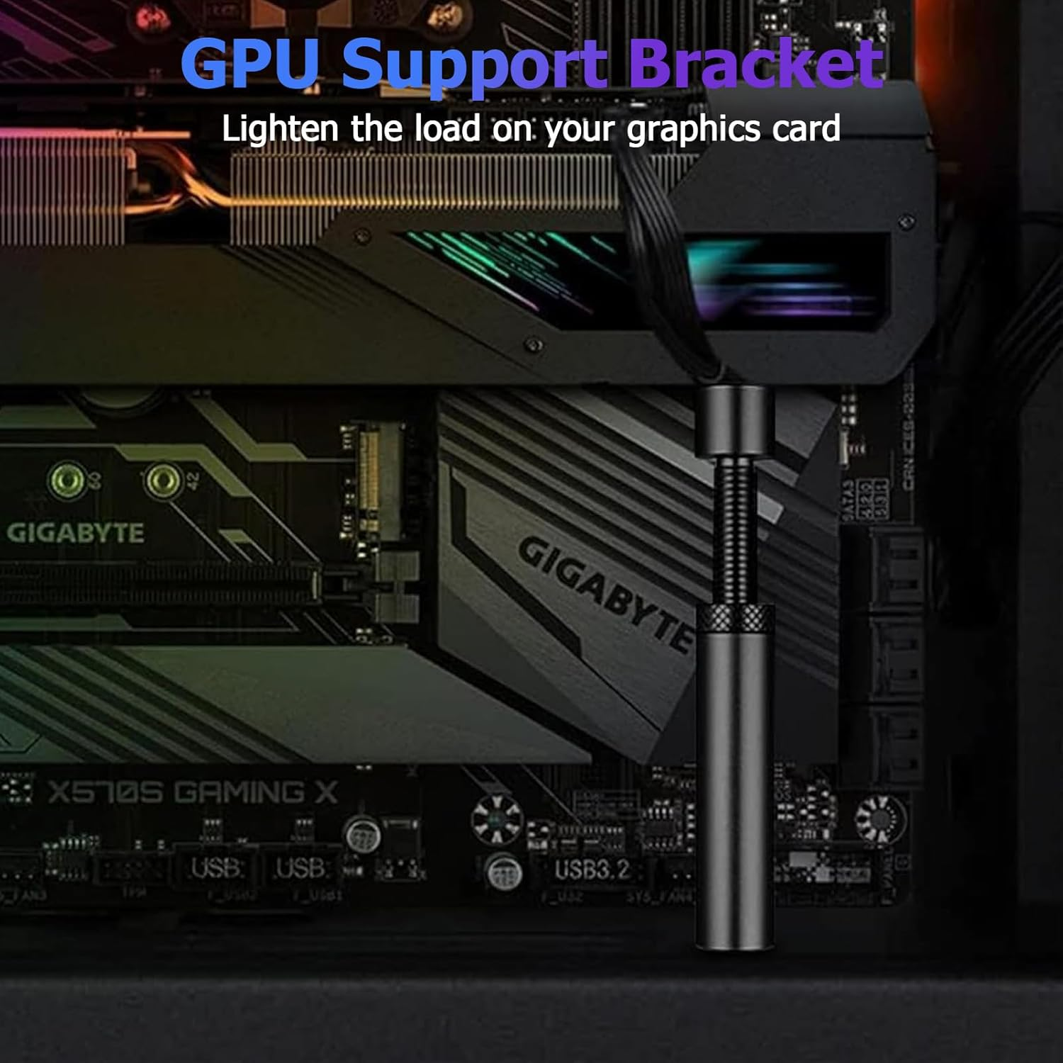 Graphics Card GPU Brace Support, Height Adjustable GPU Sag Bracket - Universal Video Card anti Sag Holder Bracket, Support Bracket for Computer Components (Black, L, 74-120Mm) image number 1