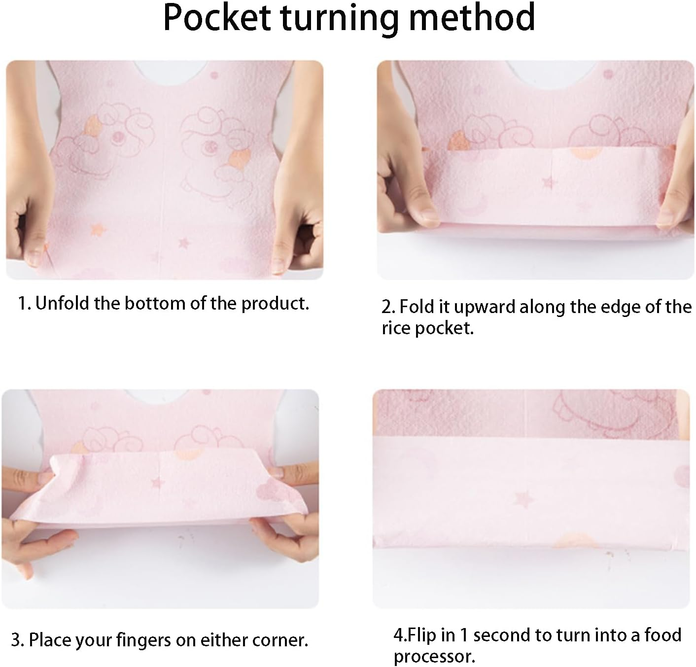 50PCS Disposable Baby Bibs &ndash; Waterproof Travel Bibs for Girls & Boys with Large Pocket, Adjustable Neck, Leak-Proof Liner, Individually Wrapped for Toddler Feeding image number 3