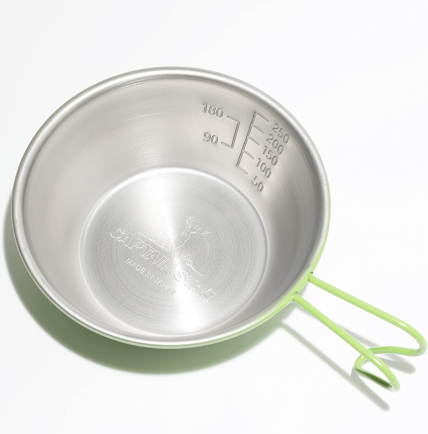 Captain Stag UH-13 Outdoor Supplies, Measuring Cup, Stainless Steel Shera Cup, 11.8 Fl Oz (320 Ml), Green
