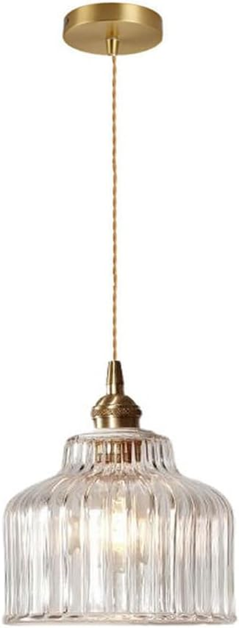 Nordic Style Clear Glass Pendant Light, Modern Simple Pendant Lamp, Retro Farmhouse Pendant Lighting, Minimalist Personalized Pendant Light Fixture for Kitchen Island Closet Hallway Bedside image number 4