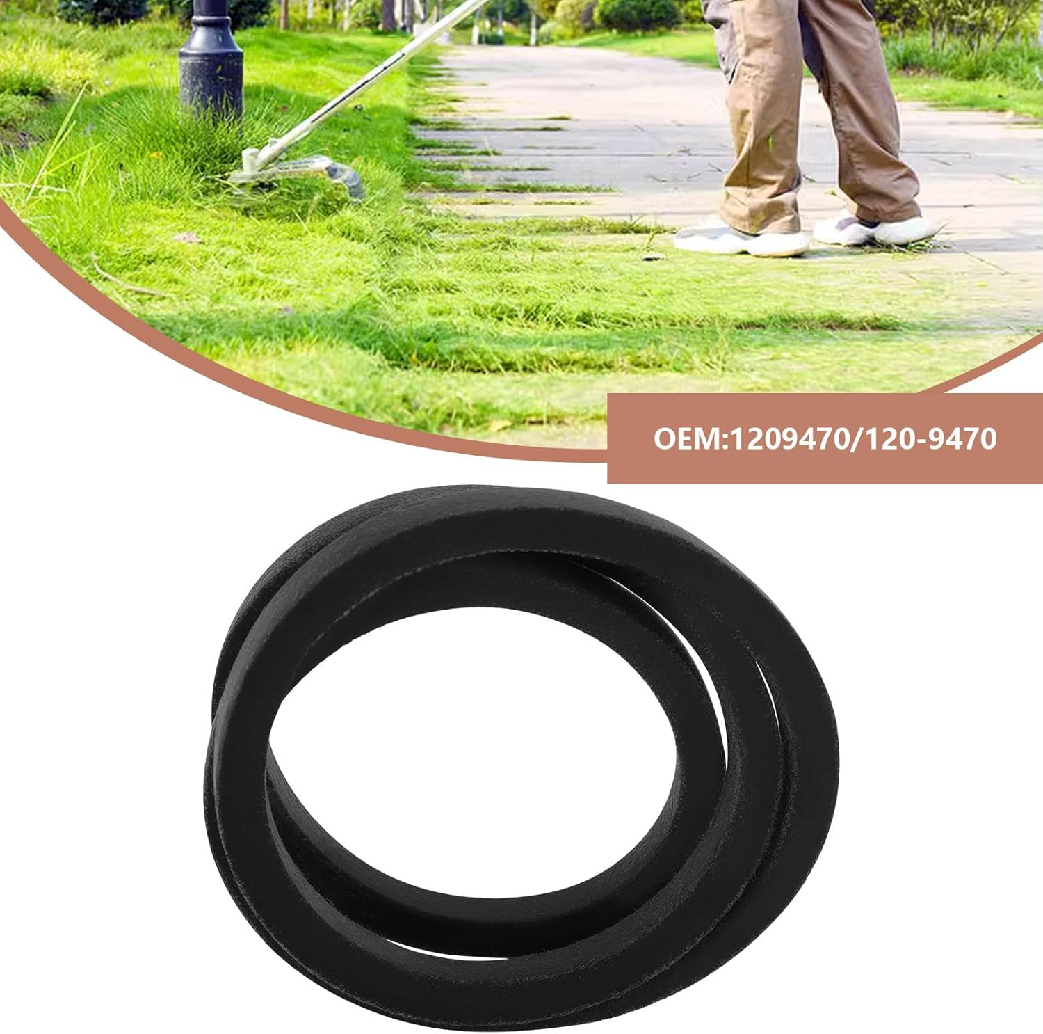 Emagtech 1Pc Lawn Mowers Gearbox Drive Belt V-Belt Replacement Part 1209470 120-9470 Compatible with Toro Timemaster 20200 20976 20978 20979 20977 20975 image number 1