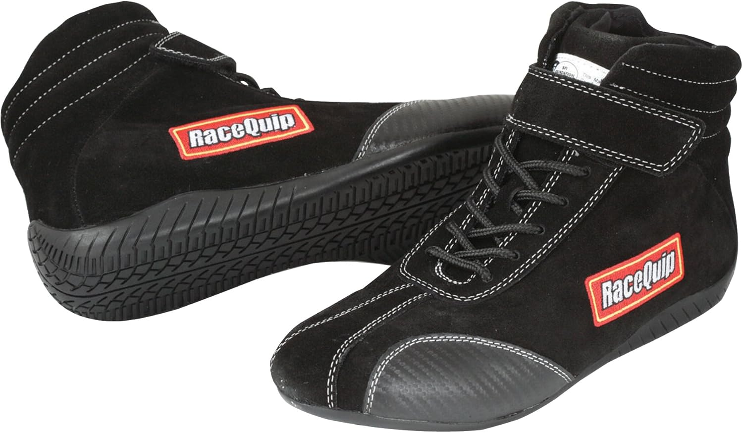 Racequip Euro Carbon-L Series Black SFI 3.3/5 Racing Shoes, Black, 12