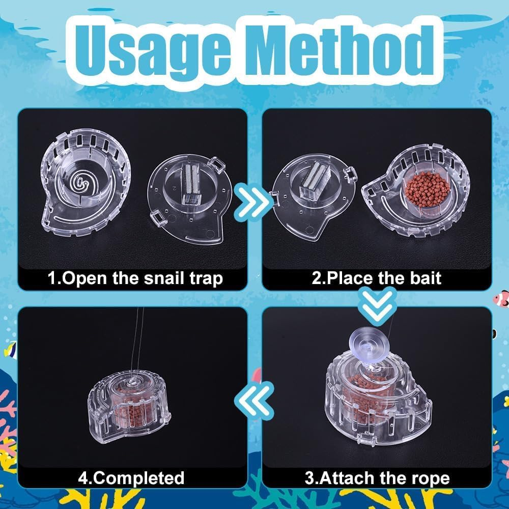 1Pcs Transparent Snail Catcher ， Natural Planaria Trap for Aquarium Fish Tanks, Safe Effective and Small Snail Catcher, Design for Easy Monitoring (Transparent) image number 1