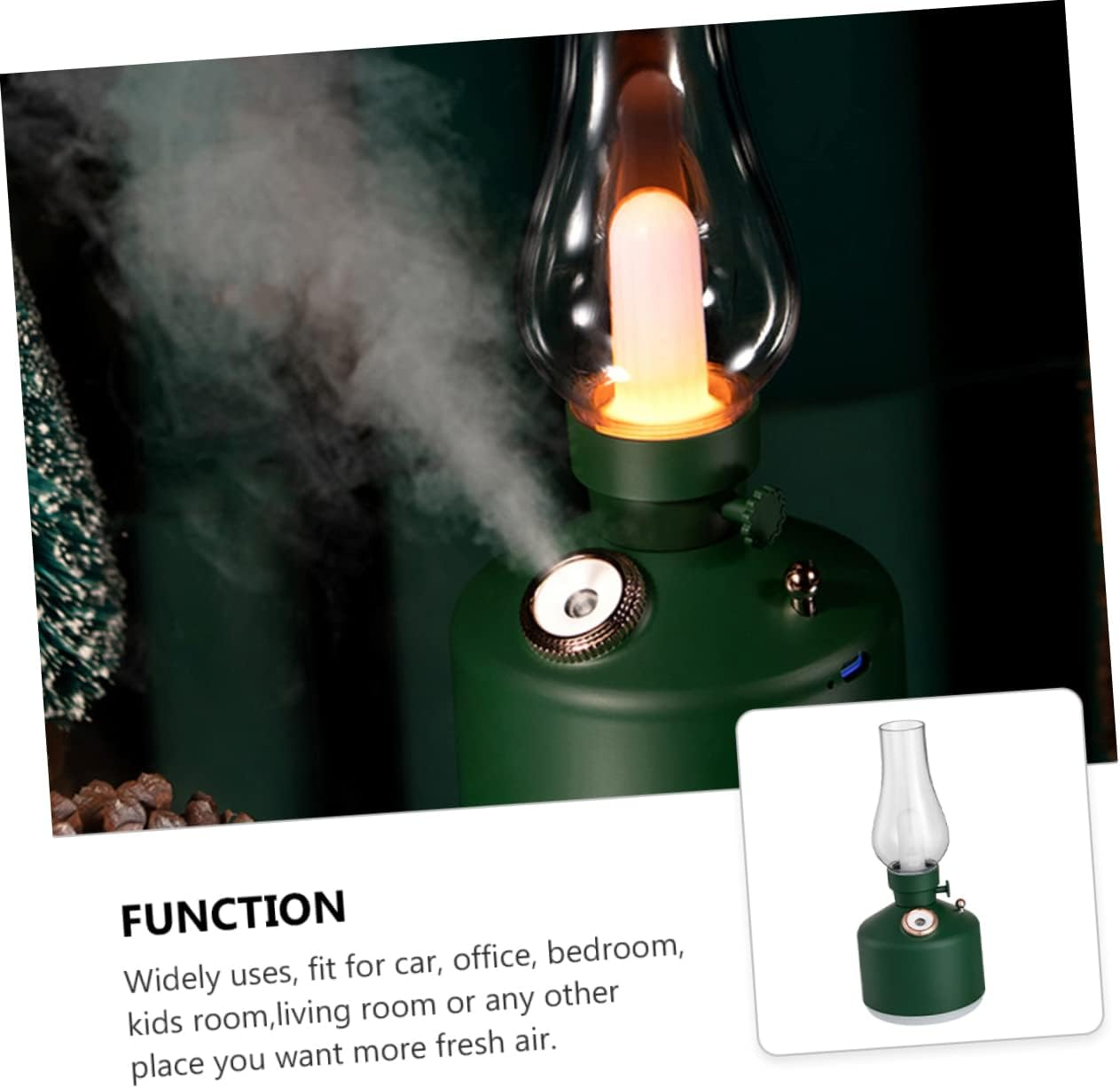 Beavorty Vintage Humidifier Usb Night Light for Desk Bedroom Humidifier Lamp Retro Home Decor Office Novelty image number 5