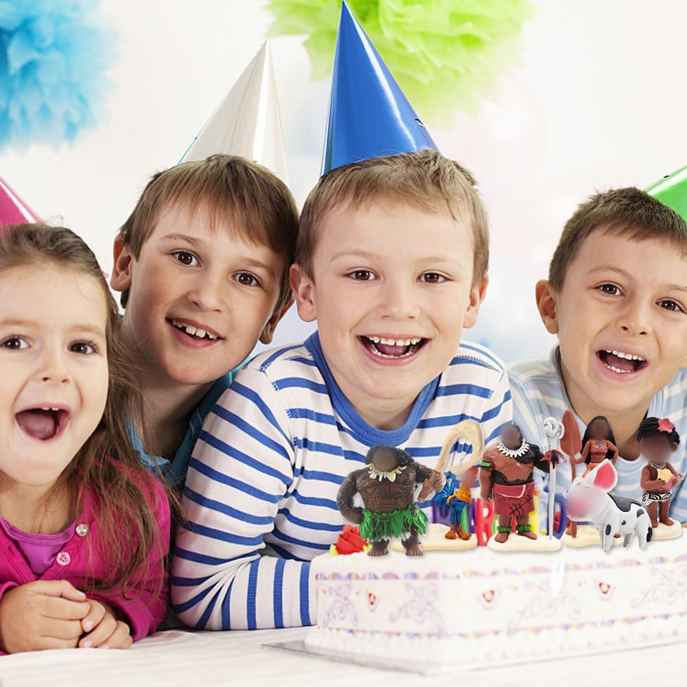 Simmpu 6Pcs Moana Figures Set Moana Miniature Figures Hot Movie Moana Cake Decorations Moana Figures Cake Toppers Ornaments Collectable Figurines Gift Table Ornaments for Fans Kid Adult image number 5