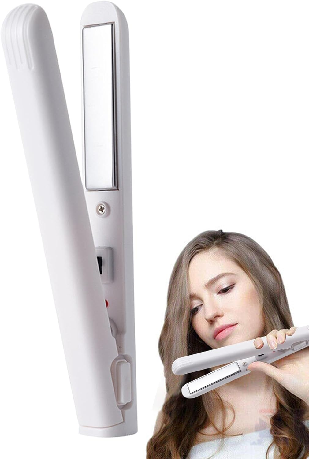 Yjkedfh Flat Iron Hair Straightener | Ceramic Straightener Iron Styling Tool | Portable Hair Straightener and Curler 2 in 1 for Friends Family Girls Boys