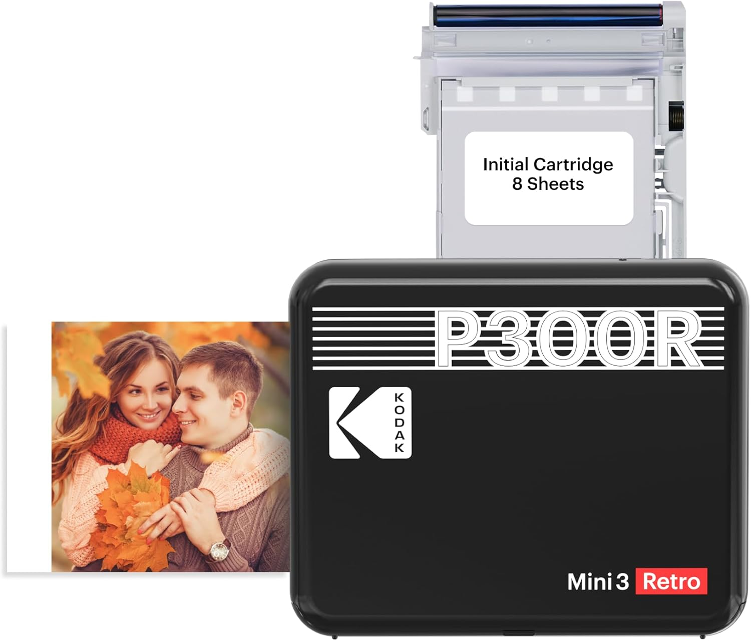 Kodak Mini 3 Retro Instant Photo Printer with Cartridge plus Accessories Bundle, White