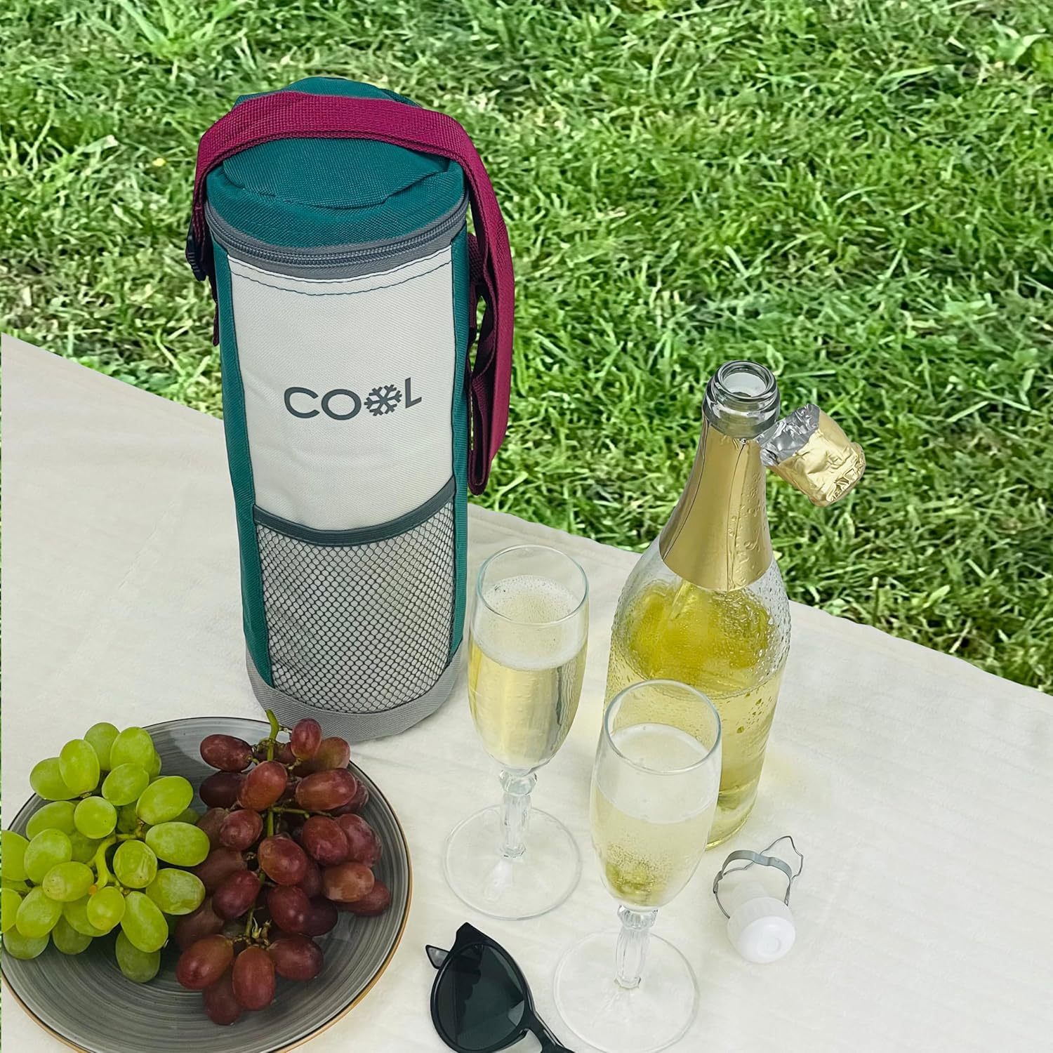 Cool Bag for Bottles up to 1.5 Litres, Bottle Cooler Bag, Size 12 X 32 Cm, Cool Box, Cool Bag, with Adjustable Shoulder Strap, Set of 3, Ideal for Travel image number 4