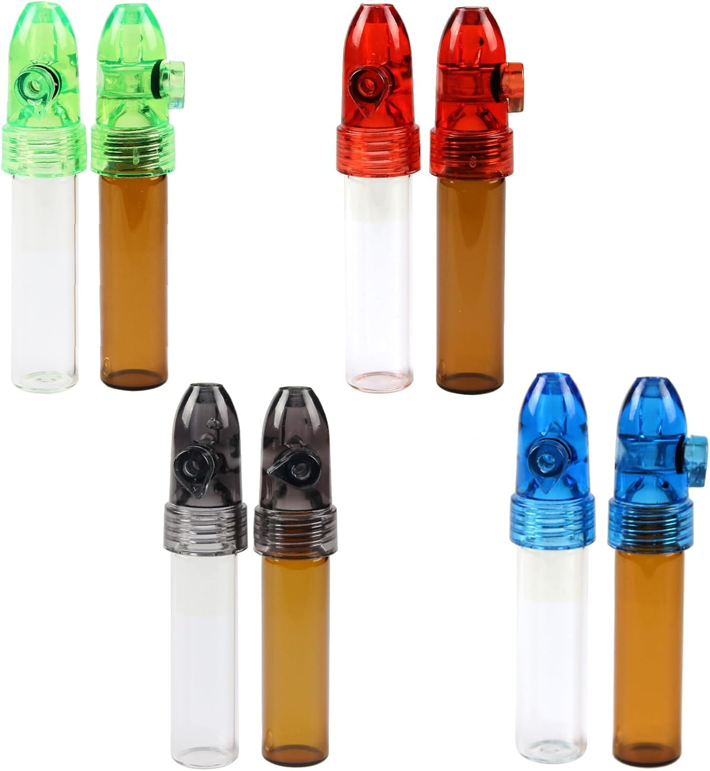 Portable Camping Spice Containers with Knob Switch, Environmentally Refillable Spices Dispensers, Salt Pepper Shaker Spice Storage Bottles for Outdoor Activities Traveling Cooking (4 White+4 Brown) image number 2