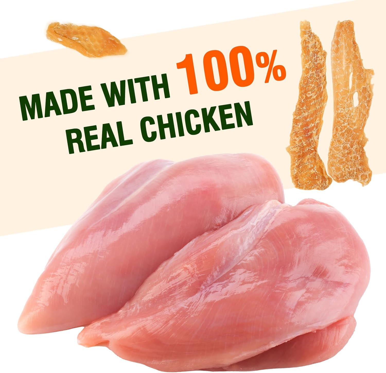 Chicken Jerky Dog Treats, Made with 100% Real Chicken Breast, Dog Training Treats Chews Healthy Snacks, High-Protein, Healthy & Easily Digestible image number 6