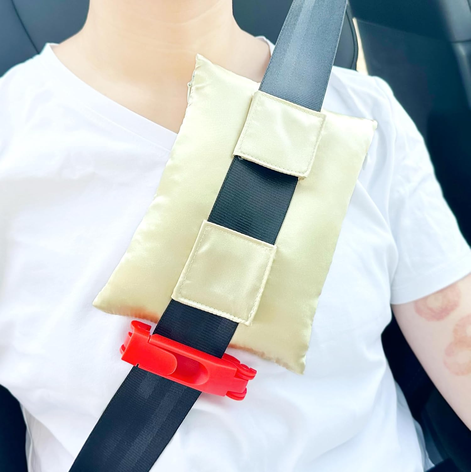 Silky Satin Port Pillow Heart Surgery Pillows for Chemo Port after Open Heart Surgery Recovery Gifts Bypass Pacemaker Must Haves Protector Smooth Cooling Cushion Champagne - Cute Flower image number 7