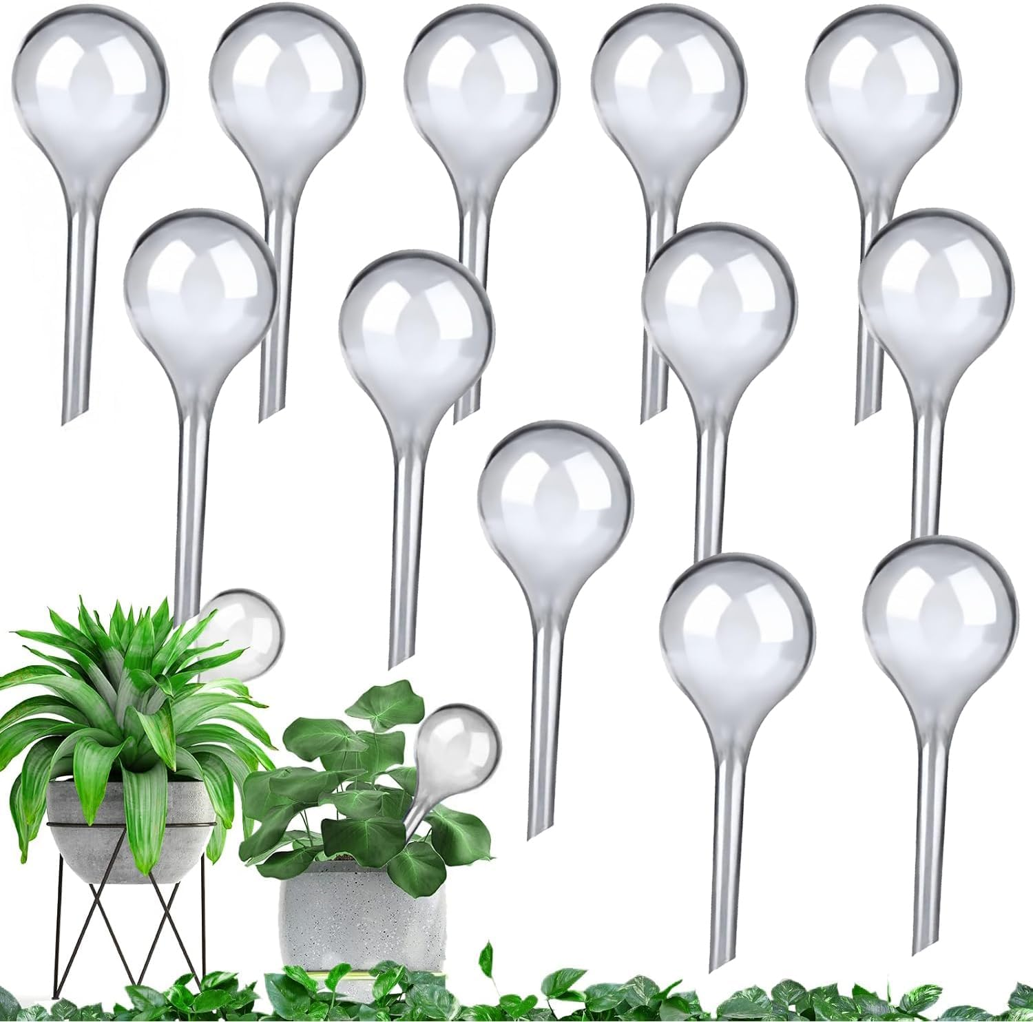 12 Pcs Plant Watering Globes, Automatic Watering Bulbs, Plastic Garden Watering Globes Insert Device, Water Device Drip for Plant, Self-Watering System for Indoor Outdoor Garden (Color)
