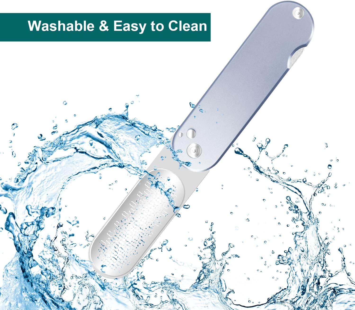 3-In-1 Multifunctional Foot File Cuticle Remover for Pedicure Foot Care (Grey-F6D) image number 2