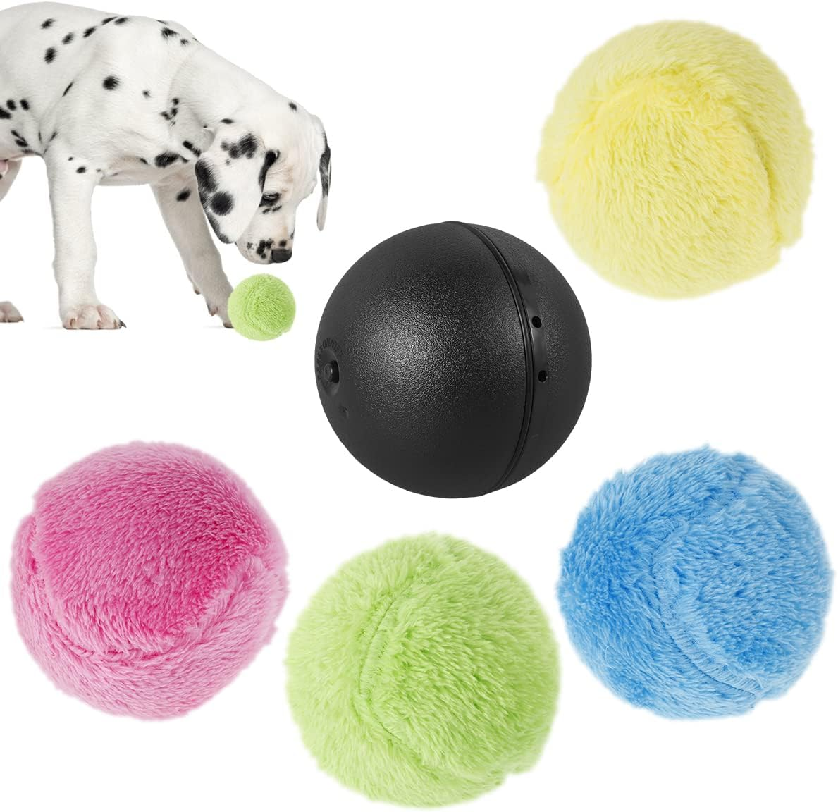Magic Roller Ball for Dogs - Interactive Pet Toy with Automatic Rolling and 4 Ball Covers | Educational, Fun, and Engaging Toy for Dog Training, Playtime
