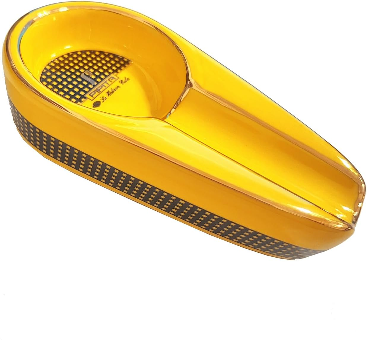 PIPITA Set of 2 Ceramic Cigar Ashtray with Holder, Fashion Ceramic Cigar Ashtray Ash Tray for Home Office Patio outside Ashtray Gifts Men image number 1