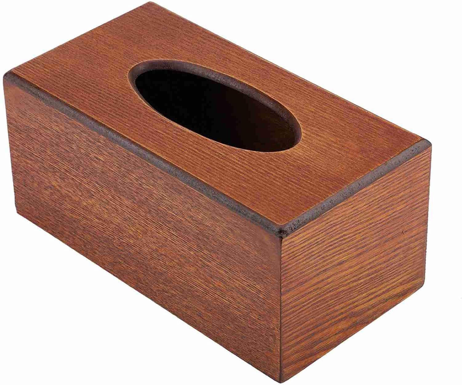 Rectangular Tissue Box Cover for Living Room Bedroom Kitchen Bathroom Office Use Standard Tissue Boxes Black Wood Finish