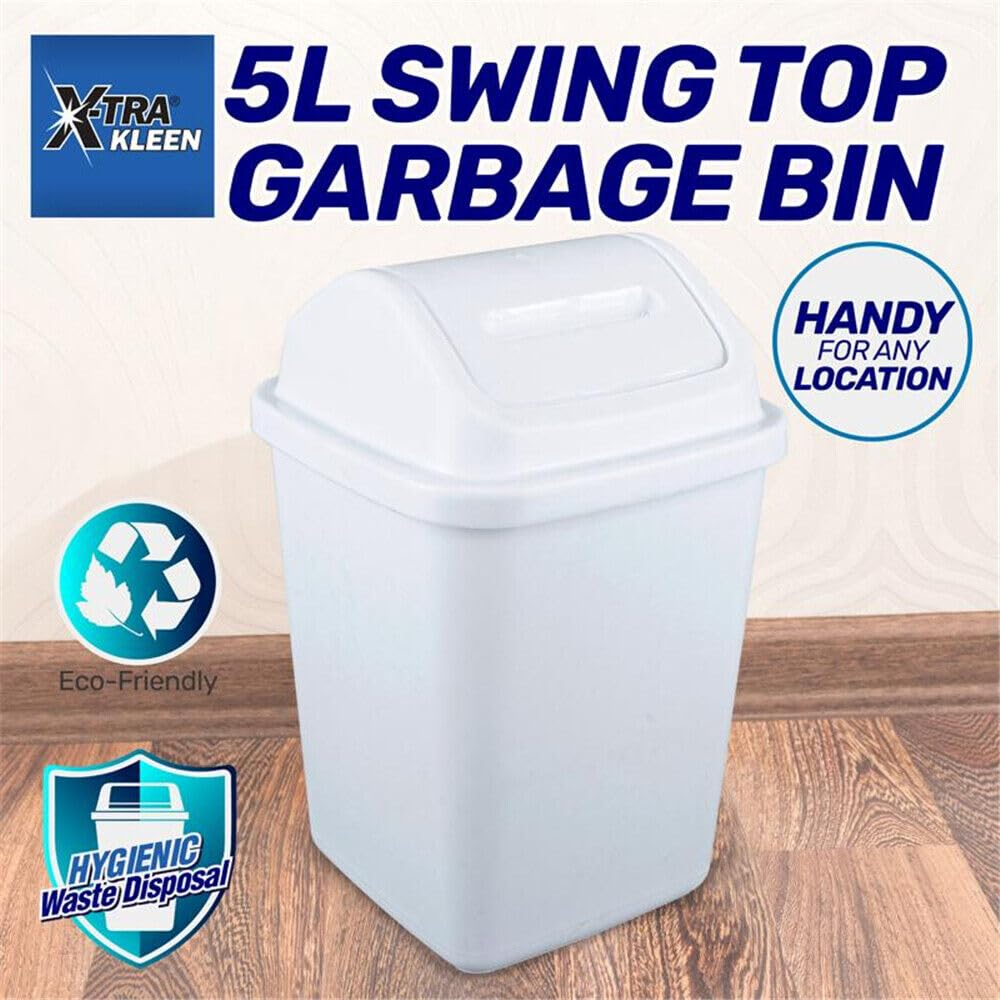 Leona Co 5L Swing Lid Waste Bin &ndash; Stylish and Convenient Trash Can for Home, Office, or Table Use image number 2