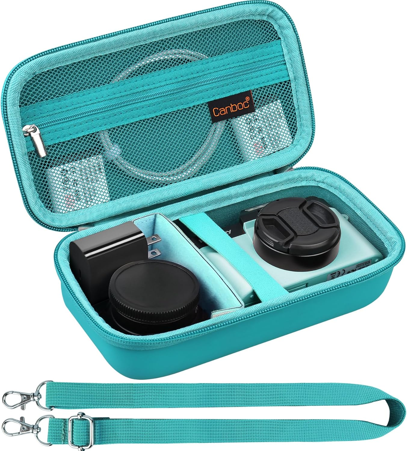 Canboc 4K Digital Camera Case for Oiadek/Vjianger/Hicshon/Vetek 4K Vlogging Camera, Vlogging Camera Bag with Removable Shoulder Strap, Mesh Pocket Fit Lens, Battery, Cable, Rose Gold (Case Only)