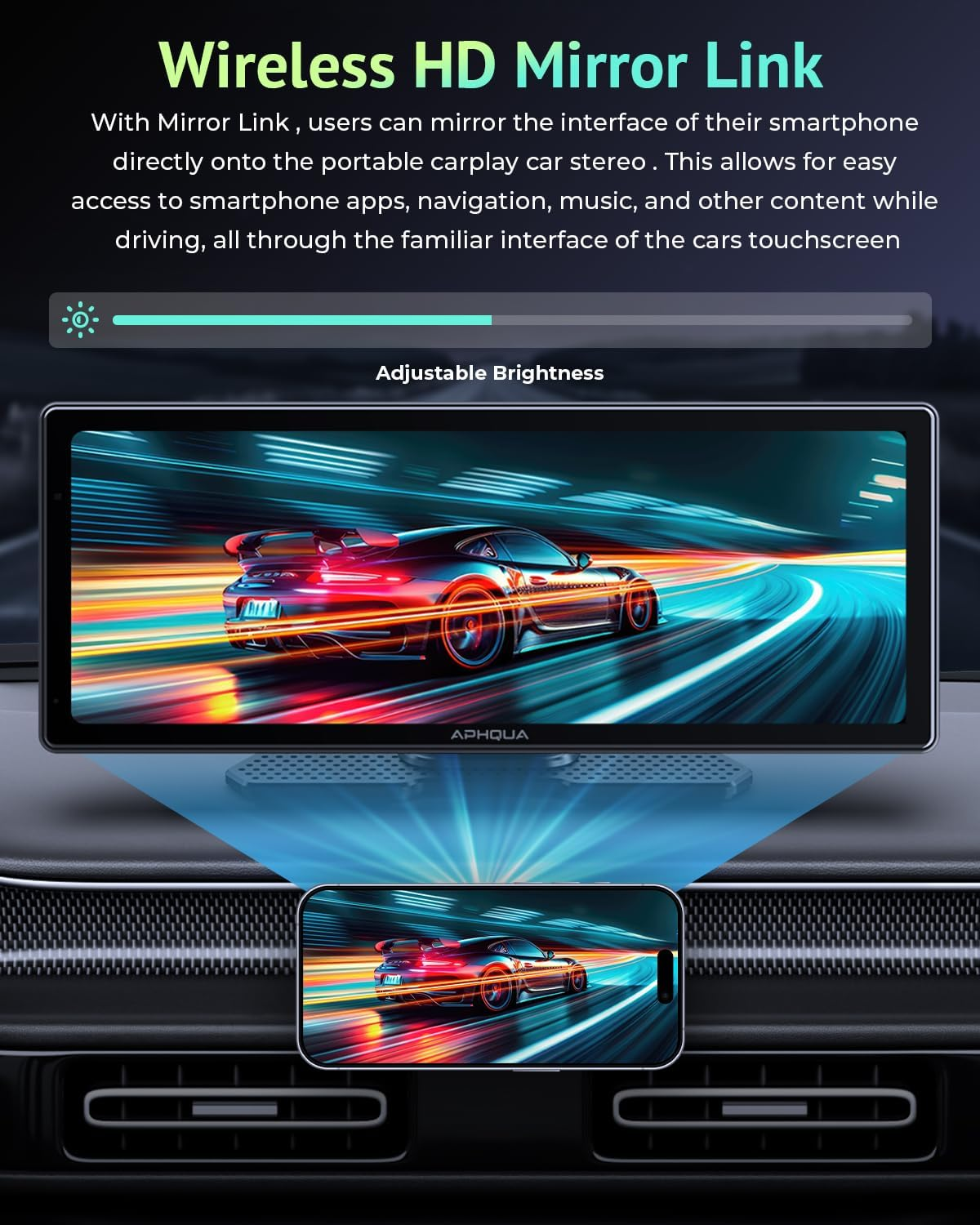 [2024 Upgrade] Apple Carplay Screen for Car&Android Auto Screen with 2.5K Dash Cam,Backup Camera,Portable 9.3" HD IPS Screen for Car,Gps Navigation,Bluetooth,Airplay,Aux/Fm for All Vehicles image number 4