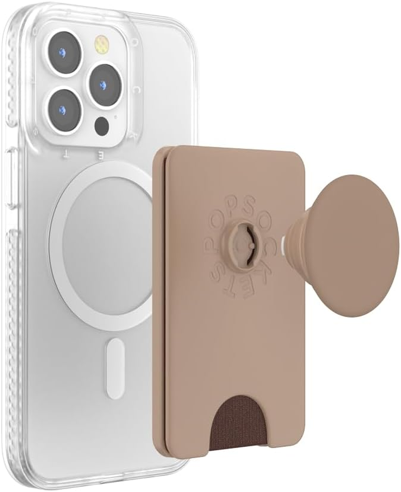 Popsockets Phone Wallet with Expanding Grip and Adapter Ring for Magsafe&reg;, Phone Card Holder, Wireless Charging Compatible, Wallet Compatible with Magsafe&reg; - Latte image number 4