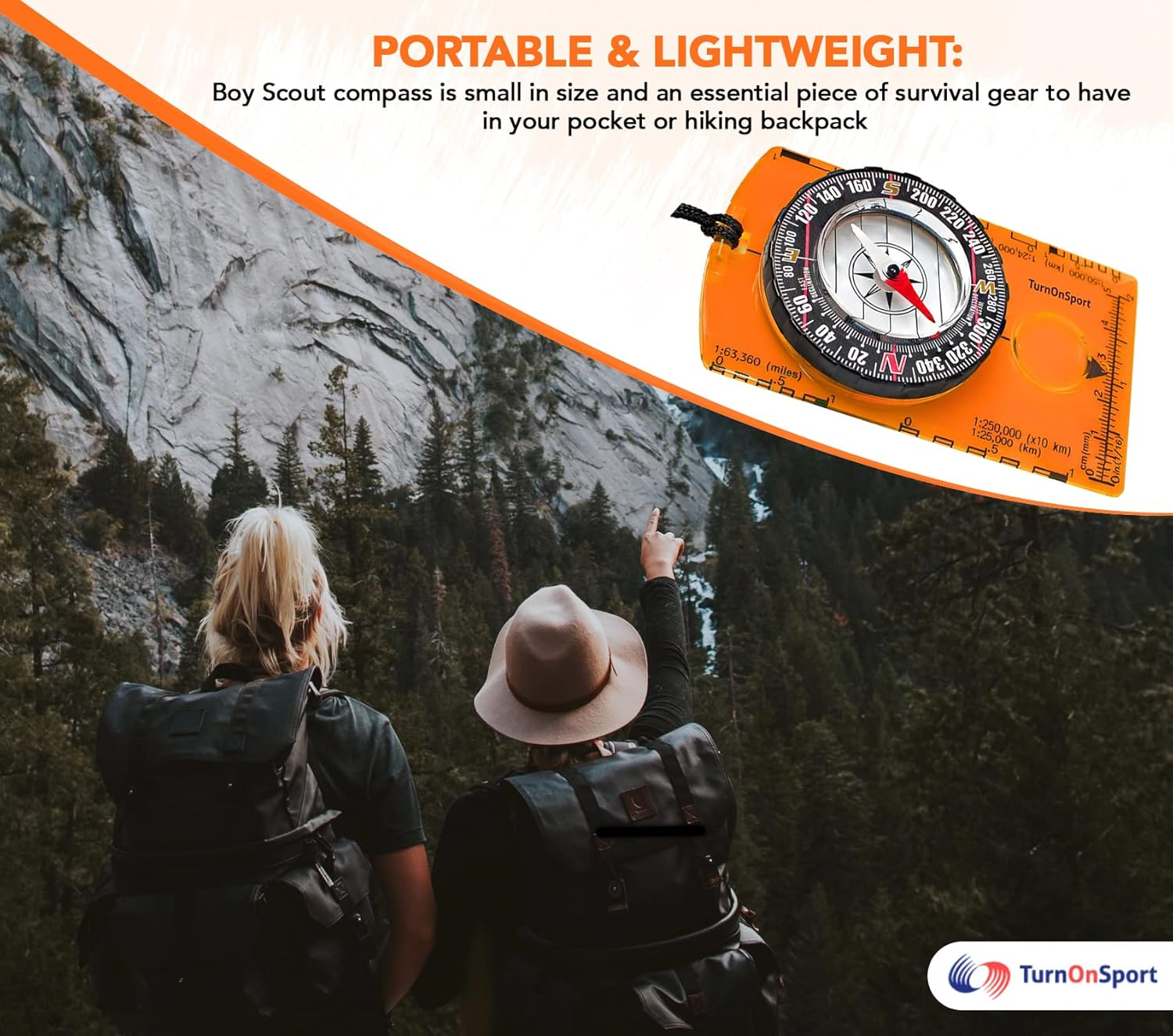 Orienteering Compass - Hiking Backpacking Compass - Advanced Scout Compass for Camping and Navigation - Boy Scout Compass Kids - Professional Field Compass Map Reading - Best Survival Gifts image number 2
