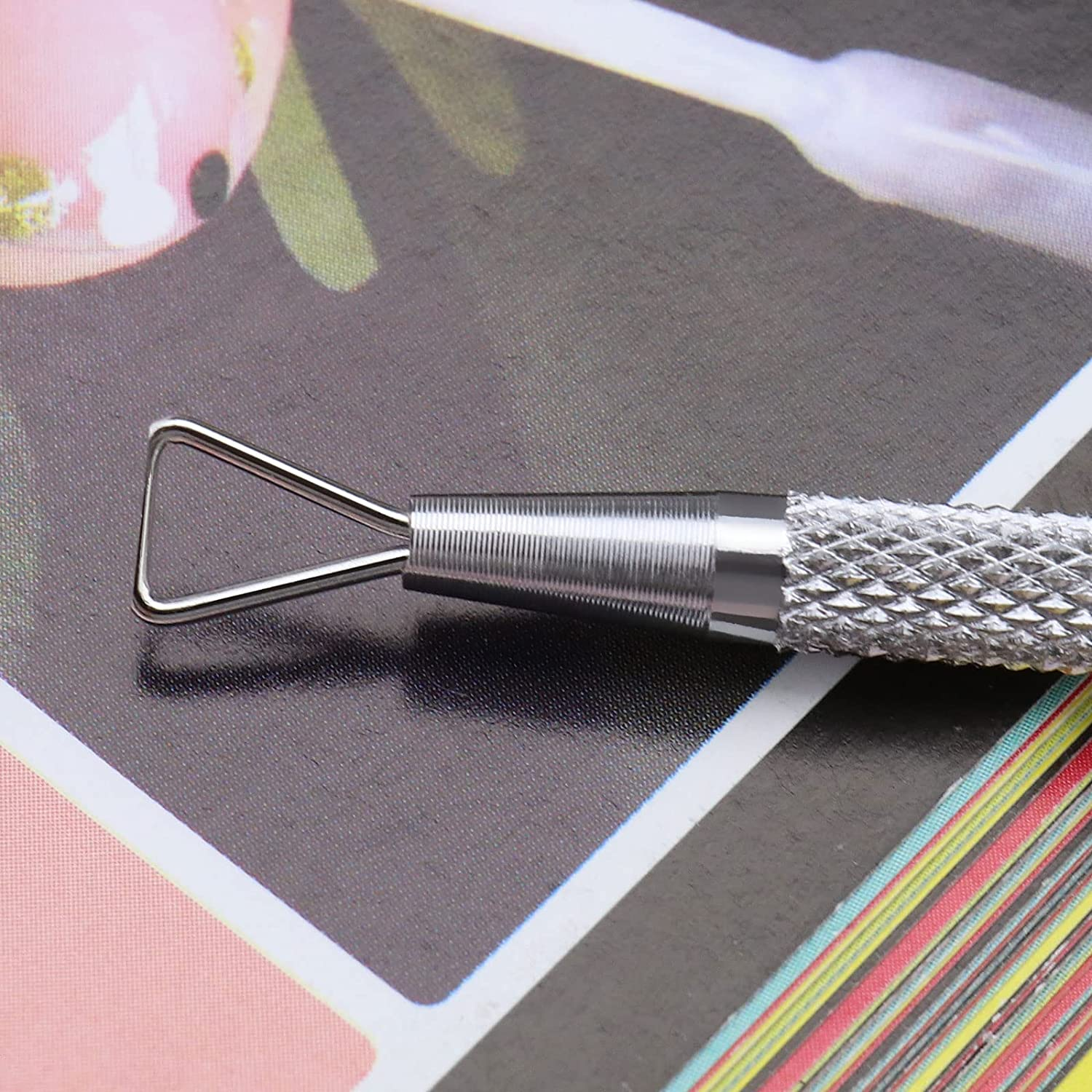 VGOL 2PCS Gel Nail Polish Removal Tool Stainless Steel Nail Scraper Cleaner Triangle Nail Art Tool Manicure Pedicure Gel Cleaning Tool for Fingernails Toenails image number 2