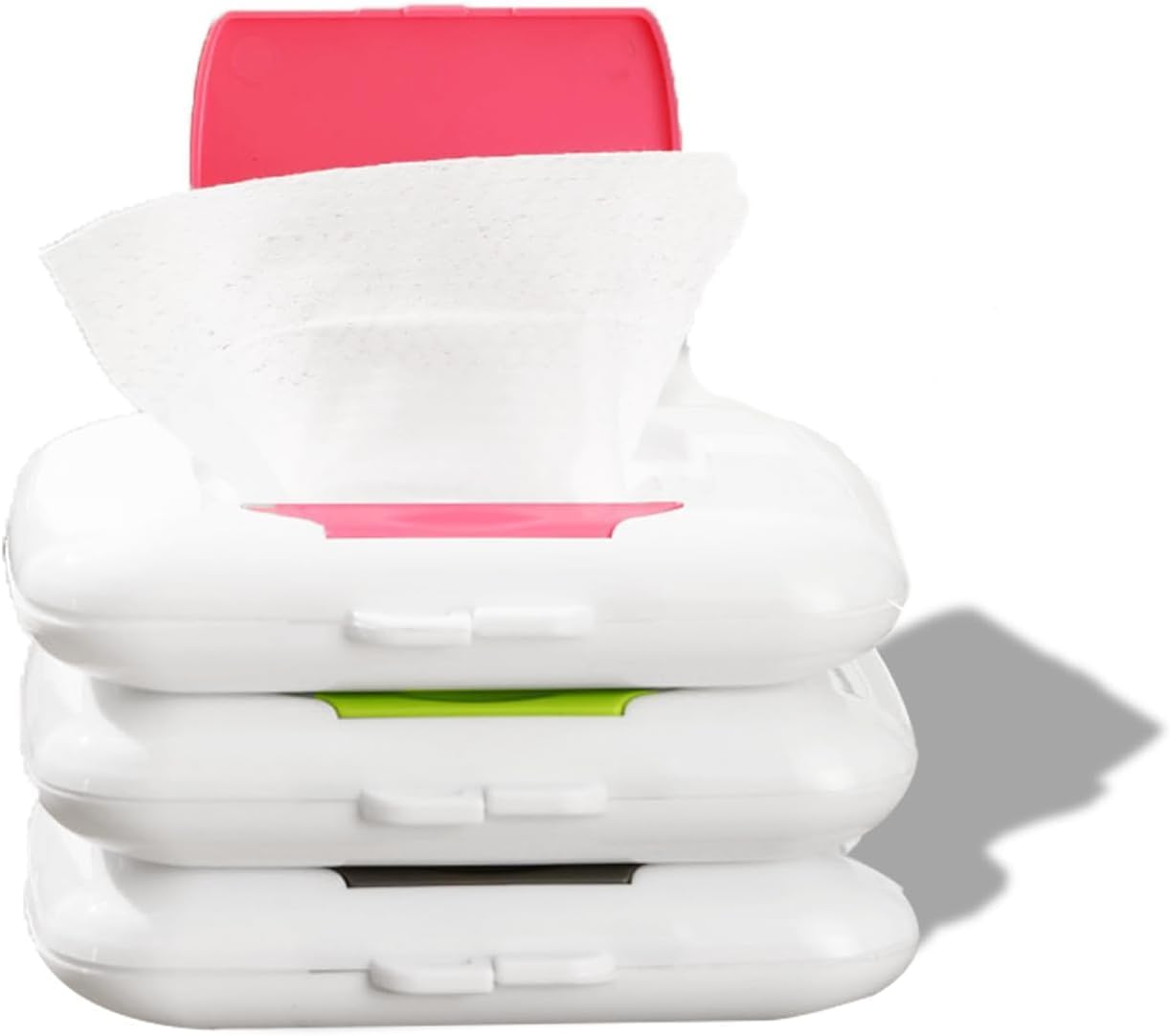 WADY 3Pcs Wipe Dispenser, Refillable Wipes Case, Wet Tissue Box, Easy Open Close Wipe Container (Color A)