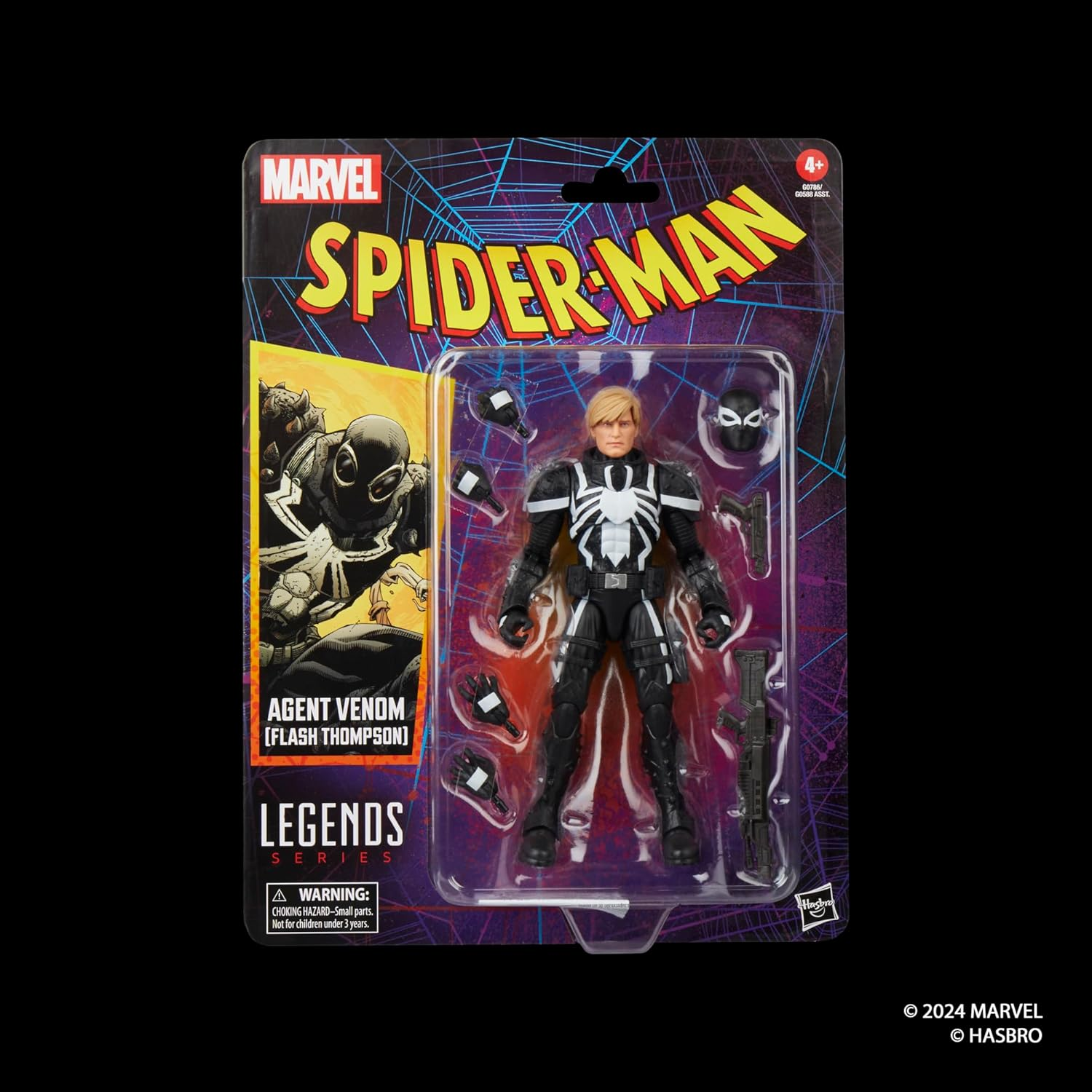Marvel Legends Series Agent Venom (Flash Thompson), Retro Comics Collectible 6-Inch Scale Action Figure image number 3