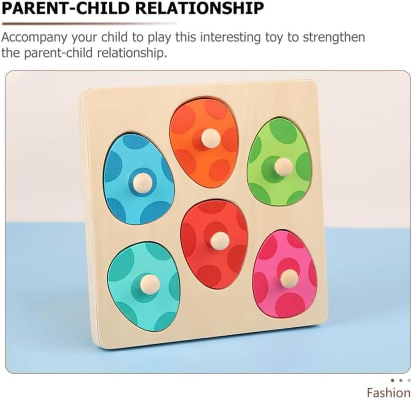 Ifundom Wooden Puzzles for Toddlers Dinosaur Eggs Peg Puzzles Montessori Toys Educational Toy for Boys Girls Preschool Learning Activities image number 5